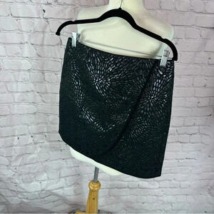 ann taylor LOFT petites black metallic abstract floral pencil skirt size 6